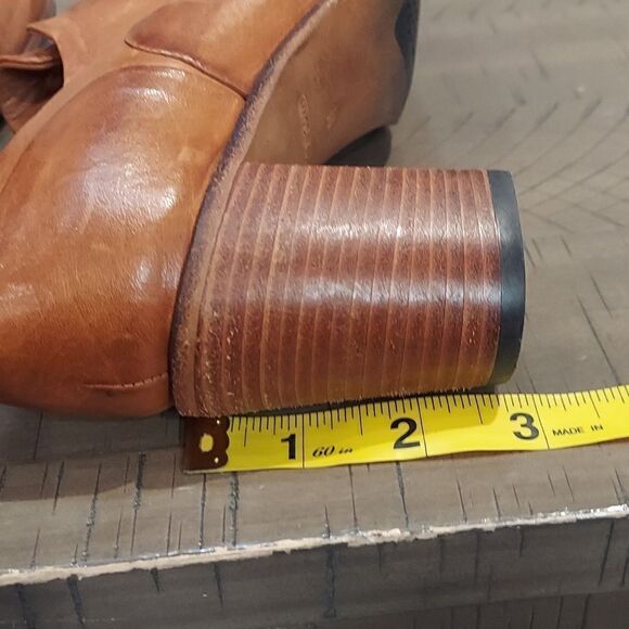 Free Lance Tan Leather Laceless Heeled Oxford Sz 38 - Picture 12 of 12